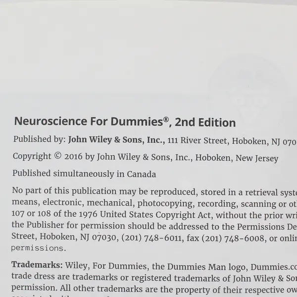 Neuroscience for Dummies Frank Amthor 2nd Ed 2016 PB Learning Made Easy Series