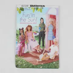 1999 Butterick Pattern 6110 11-1/2" Doll Summer Clothes UNCUT