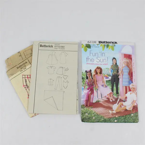 1999 Butterick Pattern 6110 11-1/2" Doll Summer Clothes UNCUT