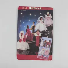 1997 Butterick Pattern 5061 11-1/2" Doll Gowns and Organizer CUT