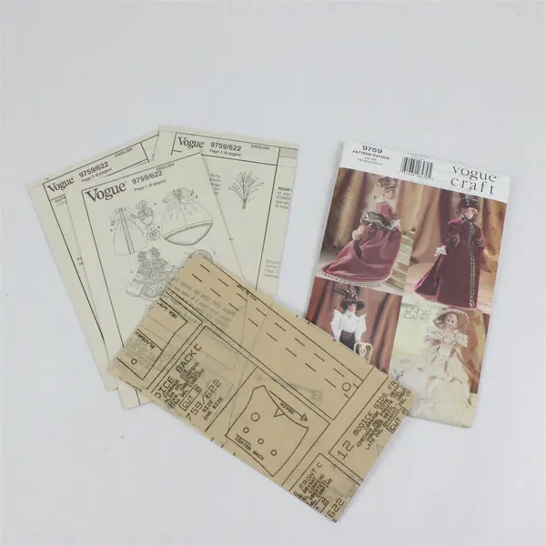 1997 Vogue Pattern 9759 11-1/2" Doll Antique Style Period Dresses UNCUT