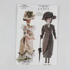 1999 Vogue Pattern 7109 11-1/2" Doll Antique Victorian Style Dresses UNCUT