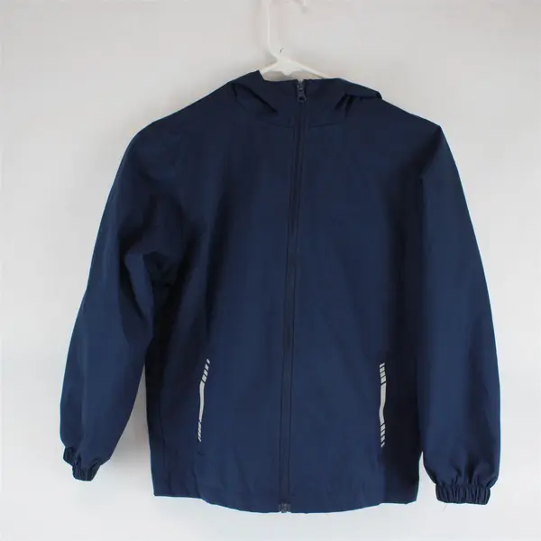 SLWOSDLDS Boys Navy Blue Hooded Full Zip Rain Jacket Size 8-9Y
