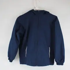 SLWOSDLDS Boys Navy Blue Hooded Full Zip Rain Jacket Size 8-9Y