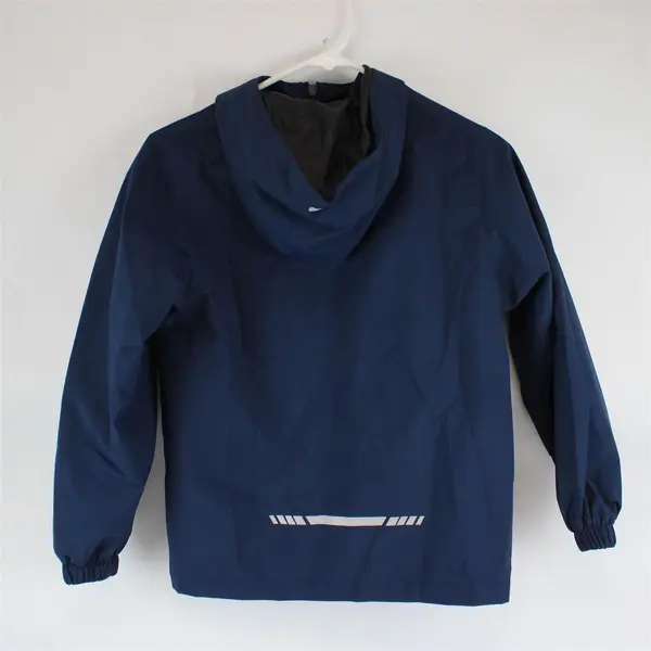 SLWOSDLDS Boys Navy Blue Hooded Full Zip Rain Jacket Size 8-9Y
