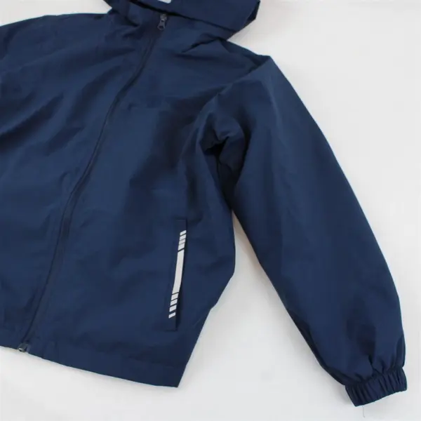 SLWOSDLDS Boys Navy Blue Hooded Full Zip Rain Jacket Size 8-9Y