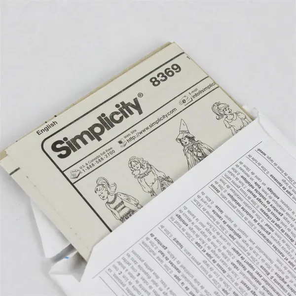 1998 Simplicity Pattern 8369 11-1/2" Doll Costumes Uncut