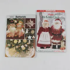 Lot of 2 Butterick Christmas Holiday Decor Sewing Patterns 3682 5179 UNCUT