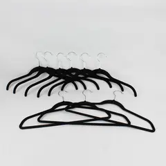 Lot of 9 Joy/Unbranded Velvet Coat Hangers in Black