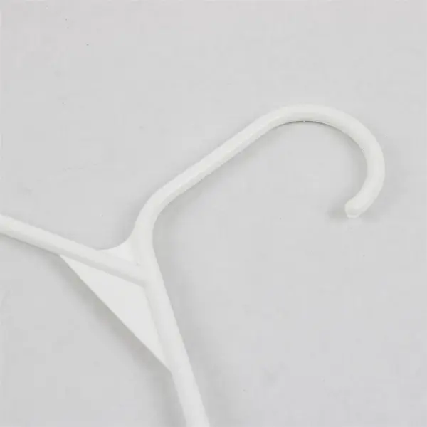 Lot of 10 White Plastic Clothes Hangers for Tops & Bottoms Varied Sizes