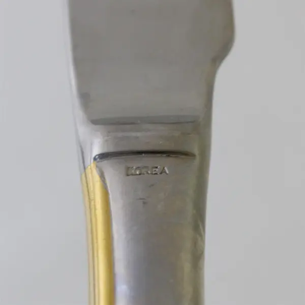 Lot of 3 Retroneu Linda Gold 18/8 Stainless Dinner Knives Korea