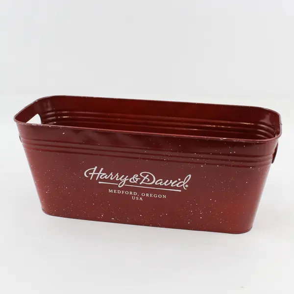 Harry & David Red Metal Gift Display Basket 13.8x6.2x6 in