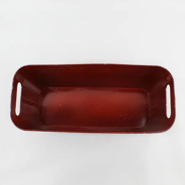 Harry & David Red Metal Gift Display Basket 13.8x6.2x6 in