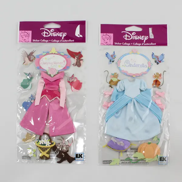 Lot of 2 Disney Sticker Collage Sleeping Beauty Cinderella