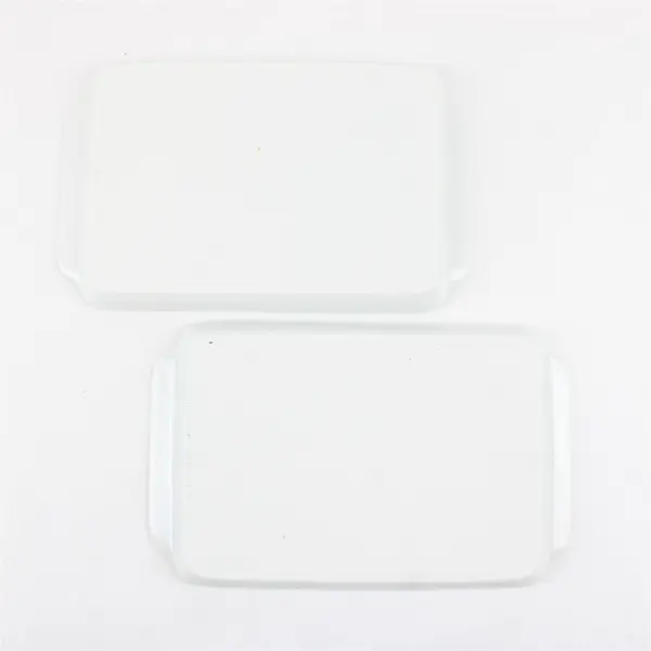 Lot 2 Polish Pottery Style Serving Trays Blue White Floral 5.5x9.5in