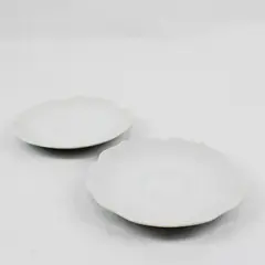 Lot of 2 Flower Shaped Saucers White 6" Diameter