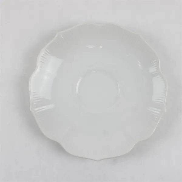 Lot of 2 Flower Shaped Saucers White 6" Diameter