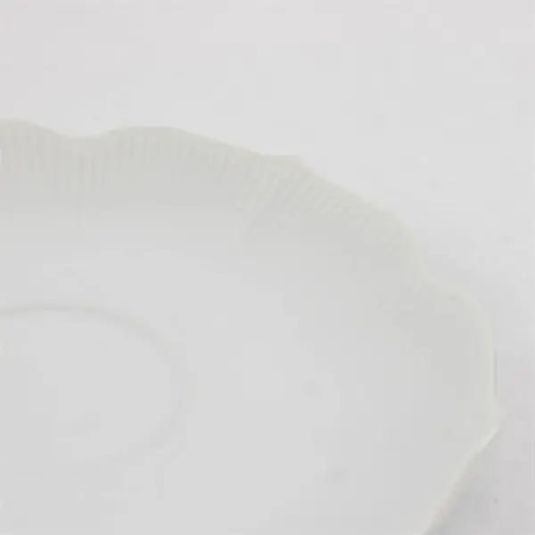 Lot of 2 Flower Shaped Saucers White 6" Diameter