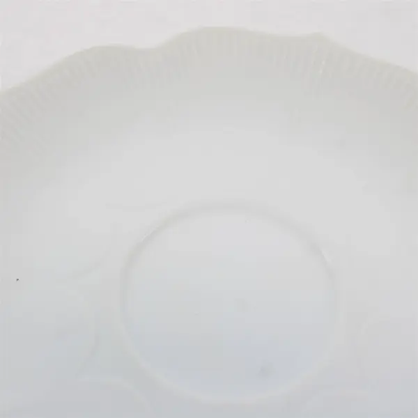 Lot of 2 Flower Shaped Saucers White 6" Diameter