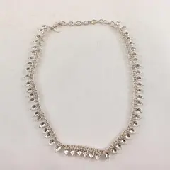 LOGO Lori Goldstein Clear Teardrop Rhinestone Silver-Tone Tennis Necklace 19"