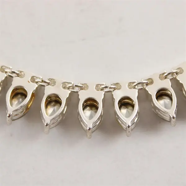LOGO Lori Goldstein Clear Teardrop Rhinestone Silver-Tone Tennis Necklace 19"