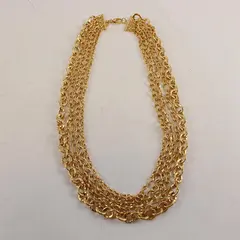Multi-Strand Gold-Tone Chain Necklace 22" Italy