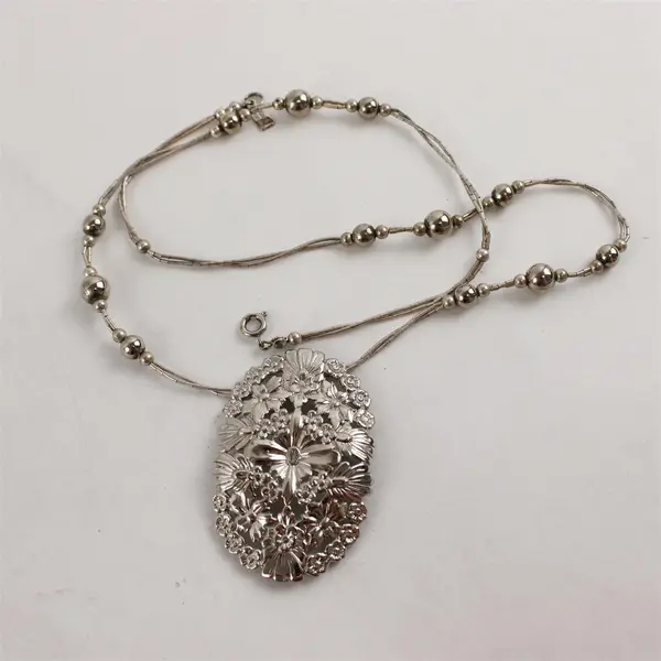 Vintage Karla Jordan Floral Design Silver-Tone Demi-Parure 3-Piece Jewelry Set