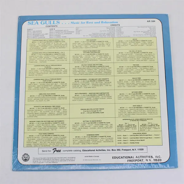 Hap Palmer Sea Gulls Music for Rest and Relaxation 12" Vinyl AR 584