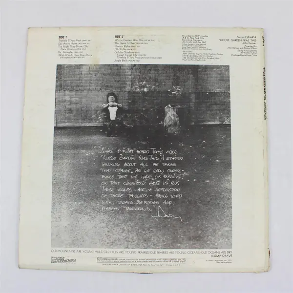 John Denver - Whose Garden Was This  12" Vinyl Record