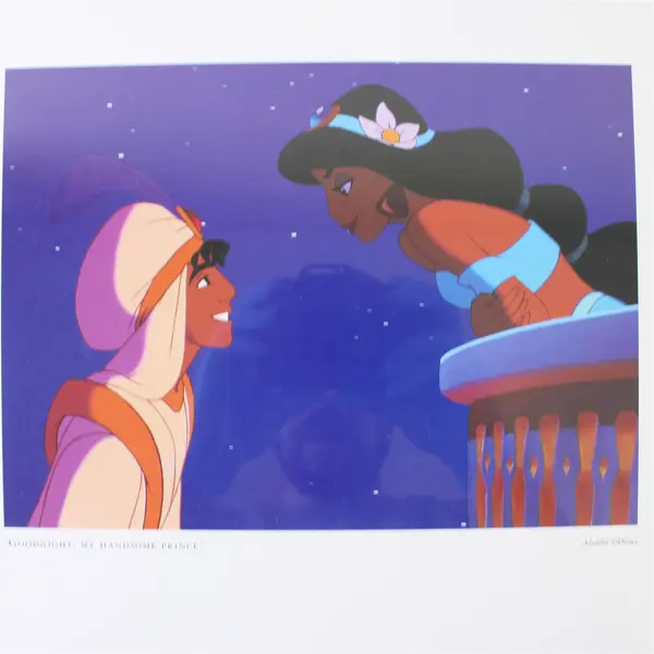 Disney Aladdin Goodnight My Handsome Prince Lithograph 11x14