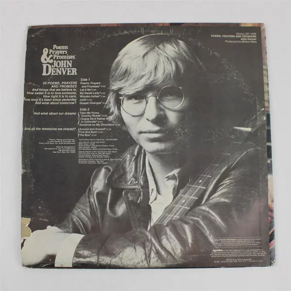 John Denver Poems Prayers & Promises 12" LP Vinyl RCA Victor