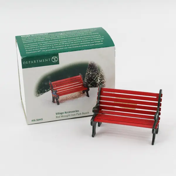  Dept. 56 Red Wrought Iron Park Bench 56445 
