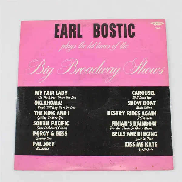 Earl Bostic, Plays The Hit Tunes Of Big Broadway Shows, 12" Vinyl Record