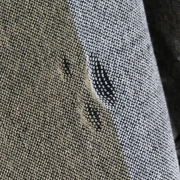 Coach NY Windowpane Challis Scarf 90/10% Modal/Cashmere Black & Khaki F54253