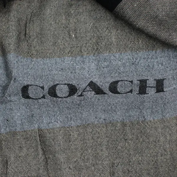Coach NY Windowpane Challis Scarf 90/10% Modal/Cashmere Black & Khaki F54253