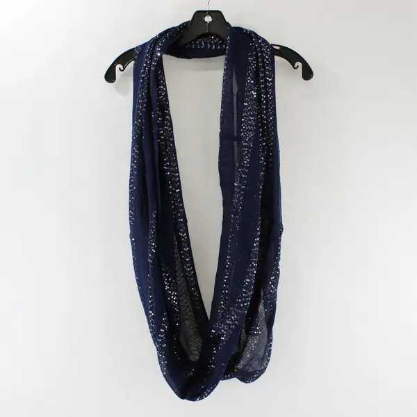 Tommy Bahama Navy Sequin Stripe Infinity Scarf Sparkle Lightweight OS