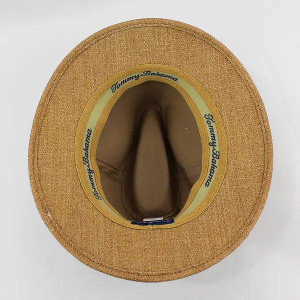 Tommy Bahama Shade Maker Fedora Hat Paper Braid Brown Belt on Rim L/XL