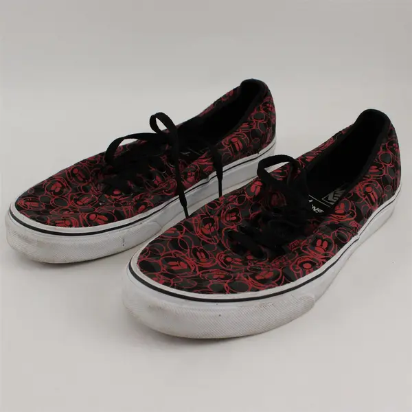 Vans Disney Red and Black Mickey Mouse Print Sneakers Men's U.S. 9