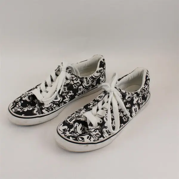 Disney Black and White Mickey Mouse Print Sneakers Men's U.S. 9