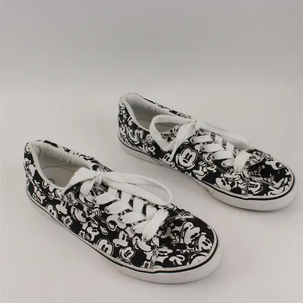 Disney Black and White Mickey Mouse Print Sneakers Men's U.S. 9