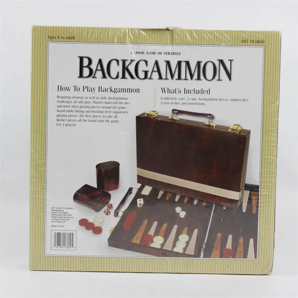 Backgammon Classic Game of Strategy Leatherette Case Travel Set