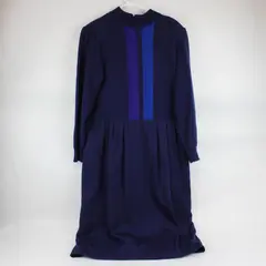 Vintage 80s Ciao Ltd 100% Wool Sweater Dress Blue Size 16