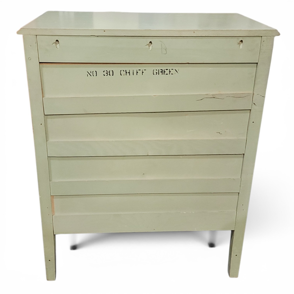 Vintage 1950s Green Floral Painted 5-Drawer Dresser Original Paint -Local Pickup