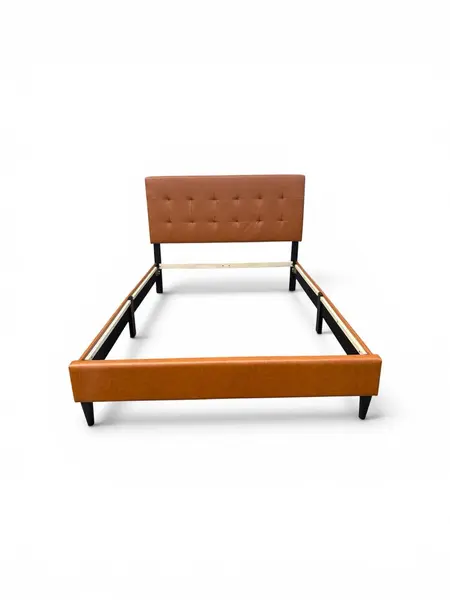Brookside Full Camel Faux Leather Tufted with Headboard - Local Pickup Only