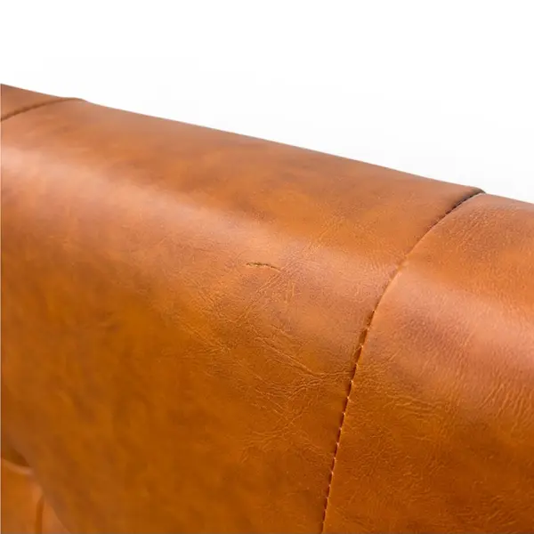 Brookside Full Camel Faux Leather Tufted with Headboard - Local Pickup Only