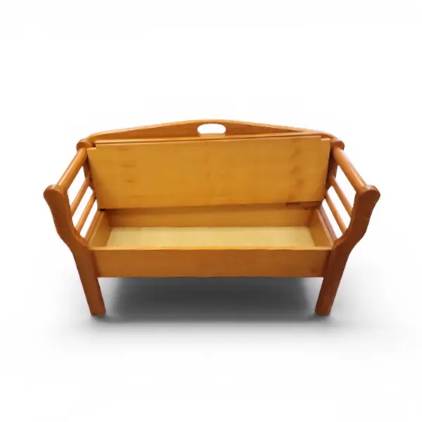 Wooden Pine Buck Board Storage Bench with Hinges - Local Pickup Only