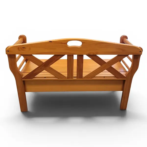 Wooden Pine Buck Board Storage Bench with Hinges - Local Pickup Only