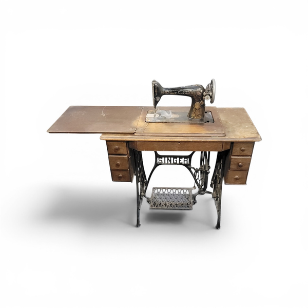 Antique Singer Treadle Sewing Machine and Table w/ Organizers - Local Pickup