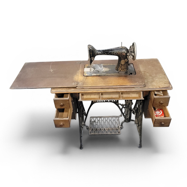 Antique Singer Treadle Sewing Machine and Table w/ Organizers - Local Pickup
