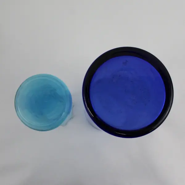 Lot of 2 Blue Glass Flower Vases  10.5" And 8.25"